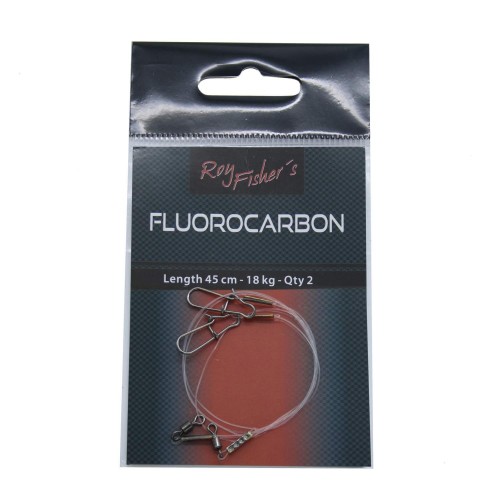 Roy Fishers Fluorocarbon til gedde med svirvel og karabinhage 0,92 mm 45 cm